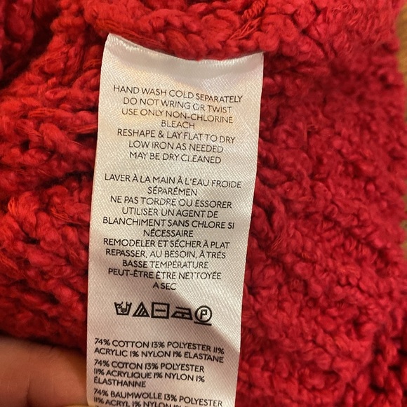 NWOT Pilcro knotted crop hoodie Cherry Red Medium - Picture 8 of 8